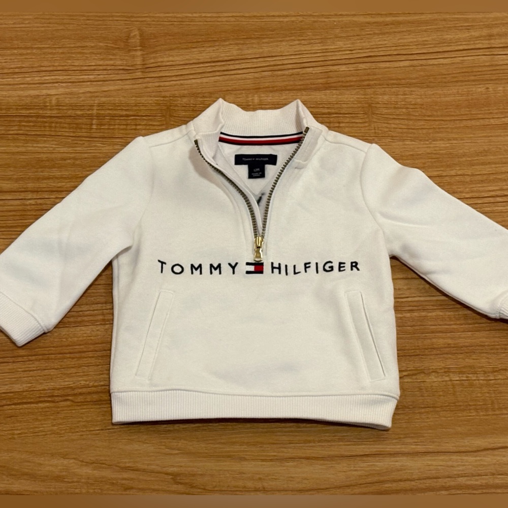Tommy Hilfiger Kids Cream Zip-Up Sweatshirt